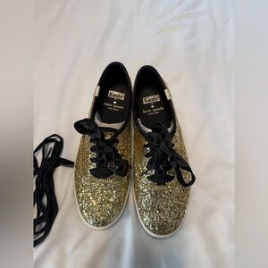 Kate Spade Gold and Black Sneakers